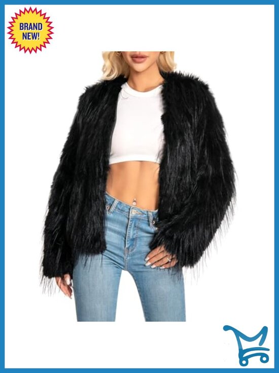 Jackets & Blazers - Faux Fur Coat for Women Plus Size Fluffy Jacket Long Sleeve Winter Outerwear